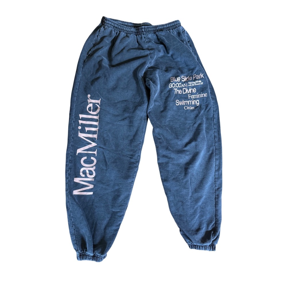 Mac Miller Official Sweatpants Blue Slide Park Music Album Gray joggers rare